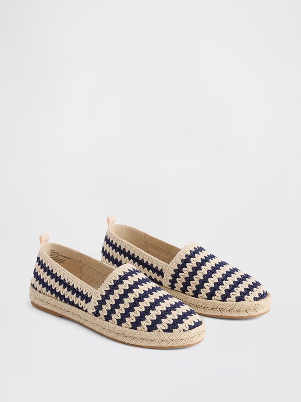 GAP Navy and Natural Woven Crochet Espadrille Flats